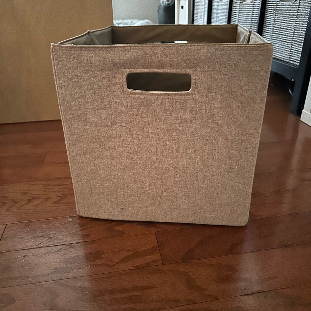 Cream 13 x 13 storage bin